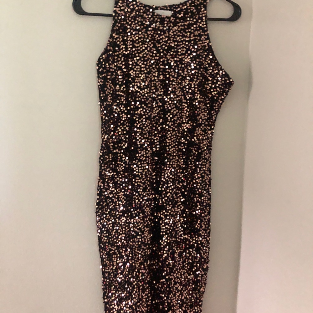SHEIN copper black sequence mini bodycon
